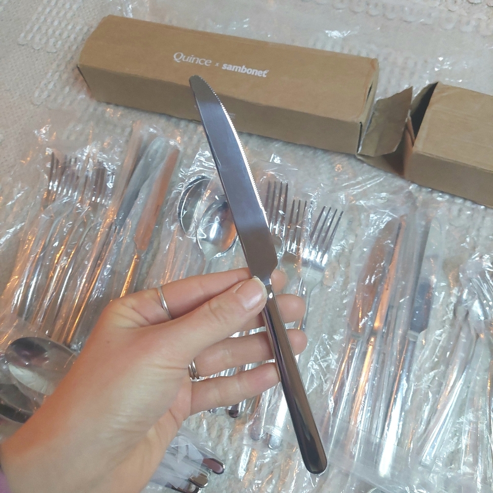 NEW! Quince- Sambonet Gia Minimalist 40 Piece Stainless Steel Flatware Set! (9) - Picture 10 of 12